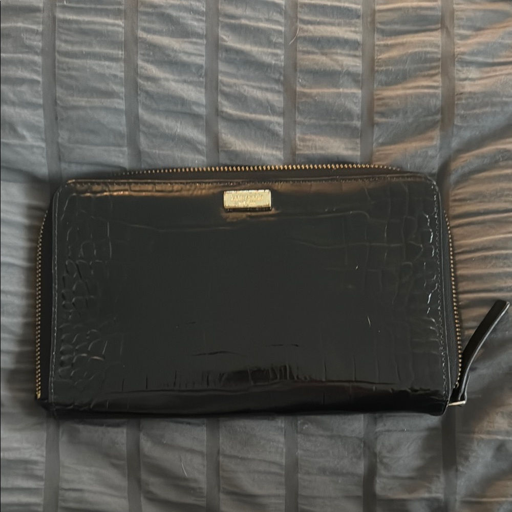 Kate Spade Black Croc-Embossed Wallet